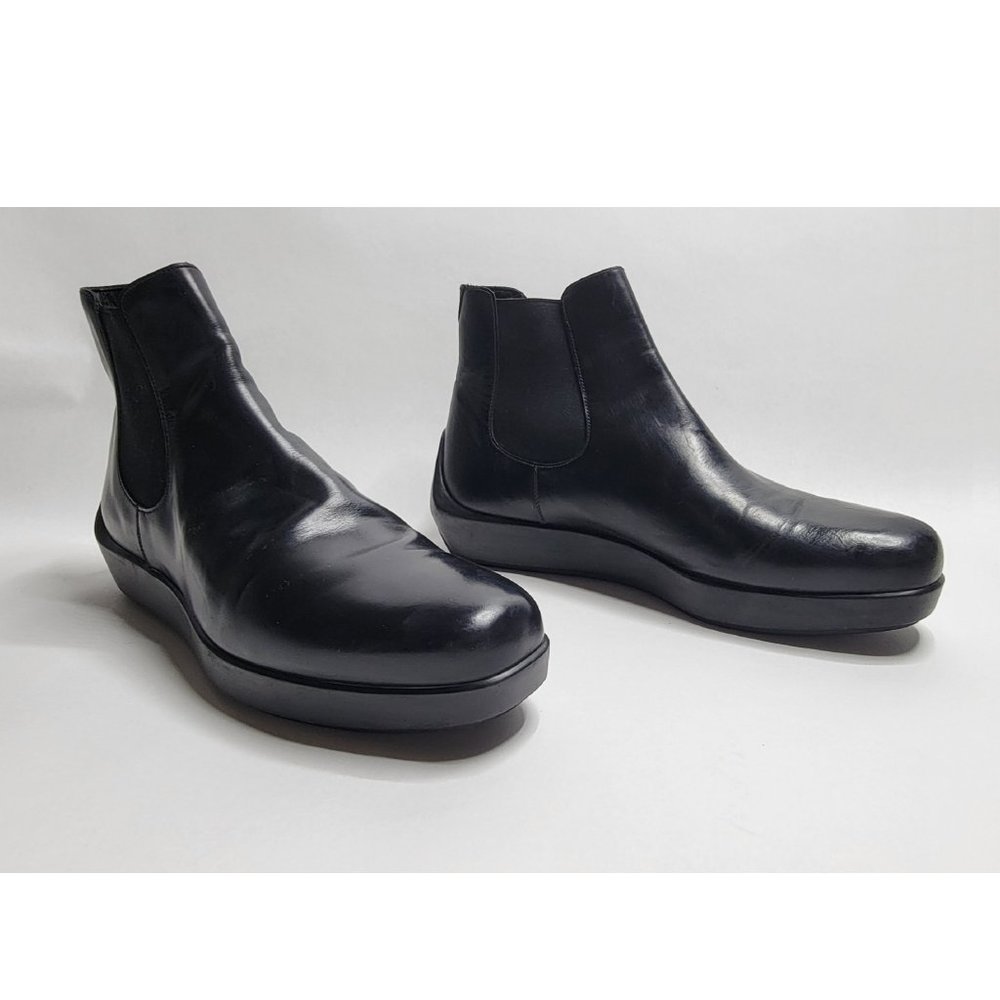 Mens Prada Herren Chelsea Milano Italy 2TG022 Black Leather Half Boots UK9/US9.5